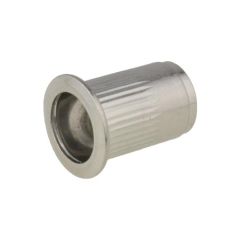 M4 x 0.70p x 11.5 Metric Coarse G304 Stainless Nutsert Thin Large Flange Round Open Splined Grips 0.5-2