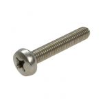 M8 x 1.25p Metric Coarse Stainless A2-70 G304 Pan Phillips (PH4) Machine Screws DIN 7985