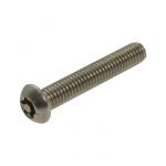 M8 x 1.25p Metric Coarse Stainless A2-70 G304 Button Post Torx (T40) Security Machine Screws