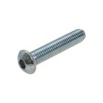 M6 x 1.00p Metric Coarse Zinc Class 12.9 Button Head Socket (4mm Key) Screws ISO 7380