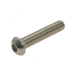 M10 x 1.50p Metric Coarse Stainless A4-70 G316 Button Head Socket (6mm Key) Screws ISO 7380