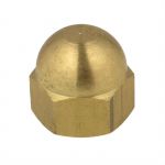M8 x 1.25p Metric Coarse Brass 1 Piece Dome Nuts Low Tensile DIN 1587
