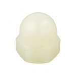 M6 x 1.00p Metric Coarse Nylon 1 Piece Dome Nuts DIN 1587