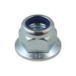 M8 x 1.25p Metric Coarse Zinc Class 8 Hex Flange Nyloc Nuts High Tensile DIN 6926