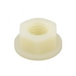 M6 x 1.00p Metric Coarse Nylon Hex Flange NON SERRATED Nuts DIN 6923