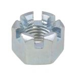 M16 x 1.50p Metric Fine Zinc Class 5 Hex Slotted Castle Nuts Low Tensile DIN 935