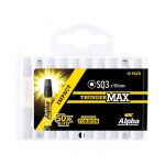 SQ3 x 50mm Alpha ThunderMAX Impact Square Power Driver Bit - 10 Pack Handipak SQ350SMH