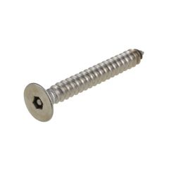 10g (4.80mm) Stainless A2-70 G304 Countersunk Post Hex (3mm) Security Self Tapping Screws