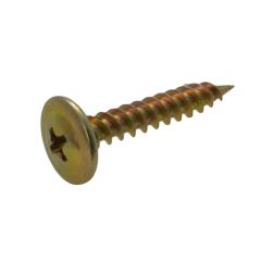 8g (4.2mm) Zinc Yellow Button Phillips (PH2) Stitching Coarse Timber Screws