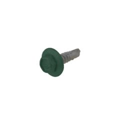 10g (4.80mm) x 16mm Cottage Green Hex Flange (5/16") Metal Self Drilling Fencing Screw Galvanised