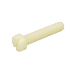 M2.5 x 0.45p Metric Coarse Nylon White Cheese Slot Machine Screws DIN 84