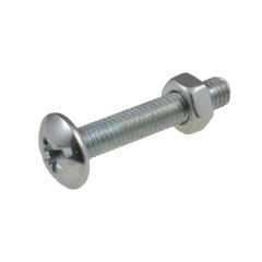 M5 x 0.80p Metric Coarse Zinc Mushroom Phillips / Slot Roofing Gutter Bolts & Nuts AS 1427