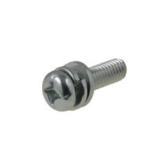 M3 x 0.50p Metric Coarse Zinc Pan Phillips (PH2) Sems Machine Screws c/w Flat & Spring Washers JIS B1188