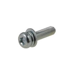 M3 x 0.50p Metric Coarse Zinc Pan Torx (T10) Sem Machine Screws c/w Flat & Spring Washer Machine Screws JIS B1188