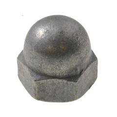 M8 x 1.25p Metric Coarse Galvanised 1 Piece Dome Nuts Low Tensile DIN 1587