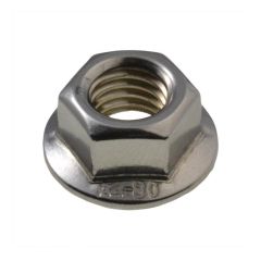 M4 x 0.70p Metric Coarse Stainless A4-70 G316 Hex Flange Serrated Nuts DIN 6923