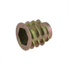 M4 x 10mm Metric Coarse Zinc Flange Threaded Timber Insert Nuts (4mm Key) Low Tensile