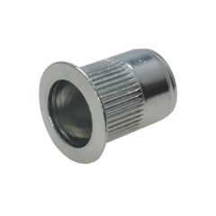 M4 x 0.70p x 11.5 Metric Coarse Zinc Silver Nutsert Thin Large Flange Round Open Splined Grips 0.5-2