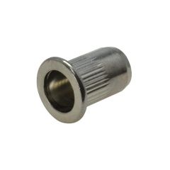 M3 x 0.50p x 9.8 Metric Coarse G304 Stainless Nutsert Large Flange Round Open Splined Grips 0.3-2
