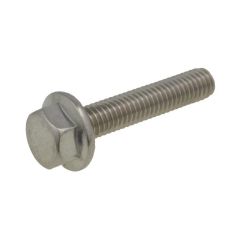 M6 x 1.00p Metric Coarse Stainless A2-70 G304 (10mm AF) Hex Flange Serrated Bolts DIN 6921
