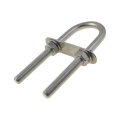 M5 x 32mm Inside (W) x 75mm Length (L) A2-70 G304 Stainless Round U Bolts & Crimp + Plate & Nuts