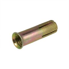 M6 x 1.00p x 25mm Zinc Yellow Knurled Body with Lip Drop In Anchors