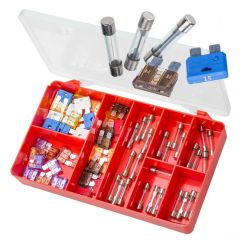 70 Piece Glass Tube & Plug-In Blade Fuse Torres Assortment Grab Kit AAK28