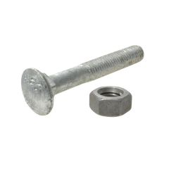 M6 x 1.00p Metric Coarse Cup Head Coach Bolts & Nuts Class 4.6 Galvanised AS1390