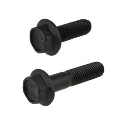M12 x 1.75p Metric Coarse Plain Black Uncoated (16mm AF) Hex Flange Bolts Class 10.9 High Tensile DIN 6921