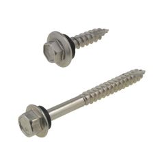 12g (5.50mm) NEO Stainless A4-70 G316 Hex Flange (5/16") Coarse Timber T17 Screws