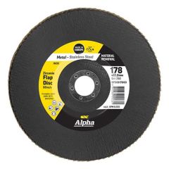 178mm x 60 Grit Coarse Alpha Zirconia Flap Disc for Metal & Stainless