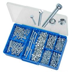 500 Piece M3 M4 M5 M6 Cheese Head Machine Screw & Nut Zinc Torres Assortment Grab Kit HAK08