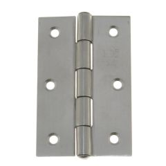 75mm x 50mm x 1.5mm Stainless A2-70 G304 Fixed Pin Hinges - Sold as a Pair