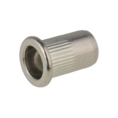 M3 x 0.50p x 9.8 Metric Coarse G316 Stainless Nutsert Large Flange Round Open Splined Grips 0.3-2