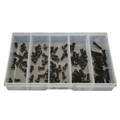 100 Piece M4 Button Socket Screw High Tensile Plain Black Uncoated Assortment Grab Kit108
