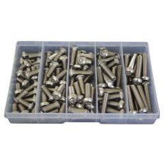 96 Piece M8 Button Post Torx (T40) Security Machine Screw Stainless G304 Assortment Grab Kit139