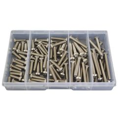 96 Piece M6 Button Post Torx (T30) Security Machine Screw Stainless G304 Assortment Grab Kit151
