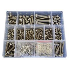 594 Piece M4 M5 M6 M8 Pan Machine Screw Nut Washer Stainless G316 Assortment Grab Kit52
