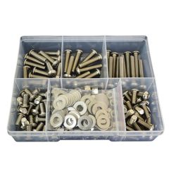 225 Piece 5/16" UNC Button Socket Nut Washer Stainless G304 Assortment Grab Kit91