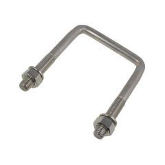 M12 x 52mm Inside (W) x 80mm Length (L) A4-70 G316 Stainless Square U Bolts & Nuts