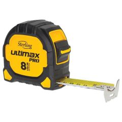 8m x 27mm Pro Double Sided Metric Tape Measure Ultimax Sterling TMFX8027
