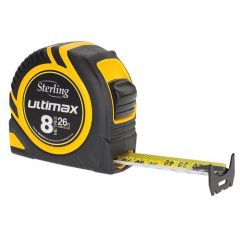 8m/26ft x 25mm Pro Double Sided Metric/Imperial Tape Measure Ultimax Sterling TMX8025I